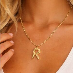 20” Cuban Initial Letter Necklace – 18K Gold Filled – (H also available)